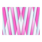 Geometric 3d Design Pattern Pink Two Sides Premium Plush Fleece Blanket (Mini) 35 x27  Blanket Back