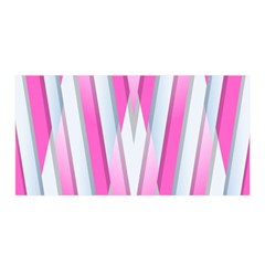 Geometric 3d Design Pattern Pink Satin Wrap 35  X 70  by Apen