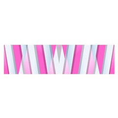 Geometric 3d Design Pattern Pink Oblong Satin Scarf (16  X 60 ) by Apen