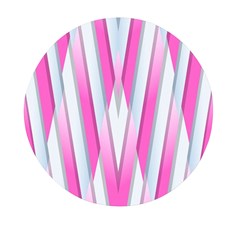 Geometric 3d Design Pattern Pink Mini Round Pill Box (pack Of 3) by Apen