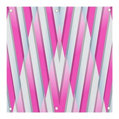 Geometric 3d Design Pattern Pink Banner And Sign 3  X 3  by Apen