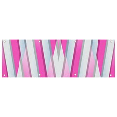 Geometric 3d Design Pattern Pink Banner And Sign 9  X 3  by Apen