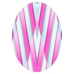 Geometric 3d Design Pattern Pink Uv Print Acrylic Ornament Oval by Apen