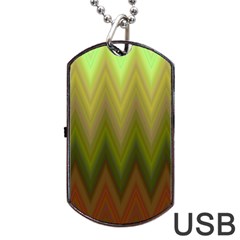 Zig Zag Chevron Classic Pattern Dog Tag Usb Flash (two Sides) by Apen