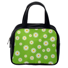 Daisy Flowers Floral Wallpaper Classic Handbag (one Side) by Apen