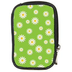 Daisy Flowers Floral Wallpaper Compact Camera Leather Case by Apen