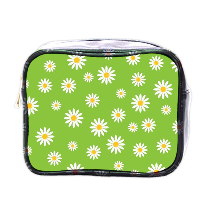 Daisy Flowers Floral Wallpaper Mini Toiletries Bag (One Side)