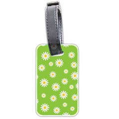 Daisy Flowers Floral Wallpaper Luggage Tag (two Sides) by Apen