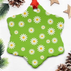 Daisy Flowers Floral Wallpaper Ornament (snowflake) by Apen