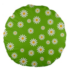 Daisy Flowers Floral Wallpaper Large 18  Premium Round Cushions by Apen