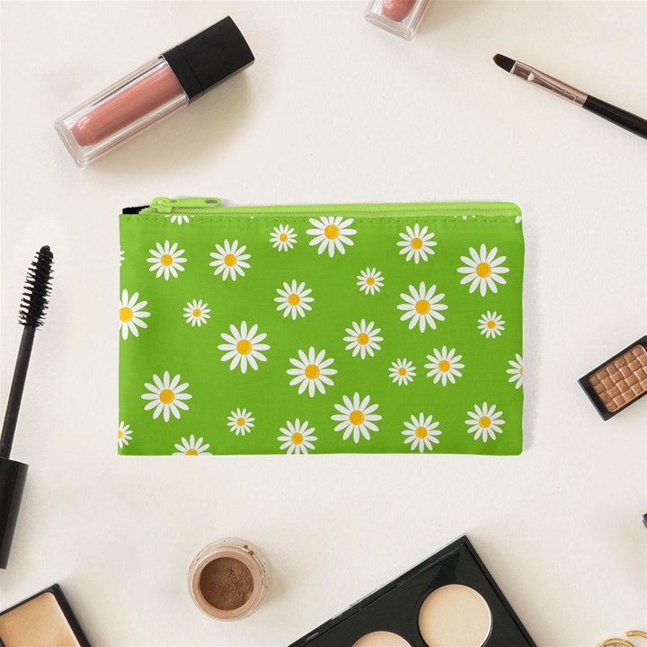 Daisy Flowers Floral Wallpaper Cosmetic Bag (XS)