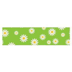 Daisy Flowers Floral Wallpaper Oblong Satin Scarf (16  X 60 ) by Apen