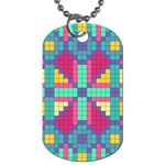 Checkerboard Squares Abstract Texture Patterns Dog Tag (Two Sides) Back