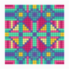 Checkerboard Squares Abstract Texture Patterns Medium Glasses Cloth (2 Sides) by Apen