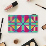 Checkerboard Squares Abstract Texture Patterns Cosmetic Bag (Small) Back