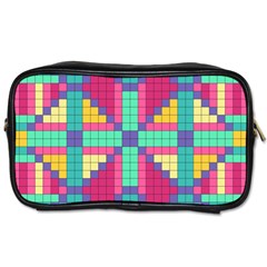 Checkerboard Squares Abstract Texture Patterns Toiletries Bag (two Sides) by Apen