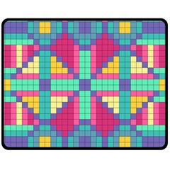 Checkerboard Squares Abstract Texture Patterns Fleece Blanket (medium) by Apen