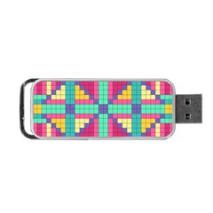 Checkerboard Squares Abstract Texture Patterns Portable Usb Flash (one Side) by Apen