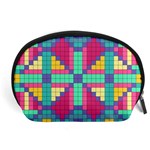 Checkerboard Squares Abstract Texture Patterns Accessory Pouch (Large) Front