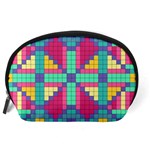 Checkerboard Squares Abstract Texture Patterns Accessory Pouch (Large) Back