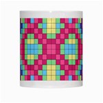 Checkerboard Squares Abstract Texture Pattern White Mug Center