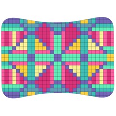 Checkerboard Squares Abstract Texture Patterns Velour Seat Head Rest Cushion by Apen