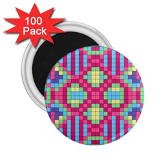 Checkerboard Squares Abstract Texture Pattern 2 25  Magnets (100 Pack)  by Apen