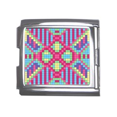 Checkerboard Squares Abstract Texture Pattern Mega Link Italian Charm (18mm)