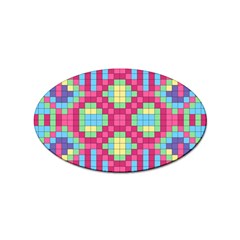 Checkerboard Squares Abstract Texture Pattern Sticker (oval) by Apen