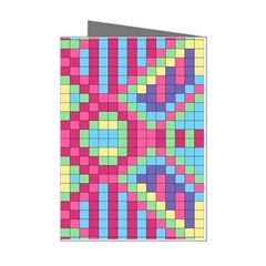 Checkerboard Squares Abstract Texture Pattern Mini Greeting Cards (pkg Of 8) by Apen