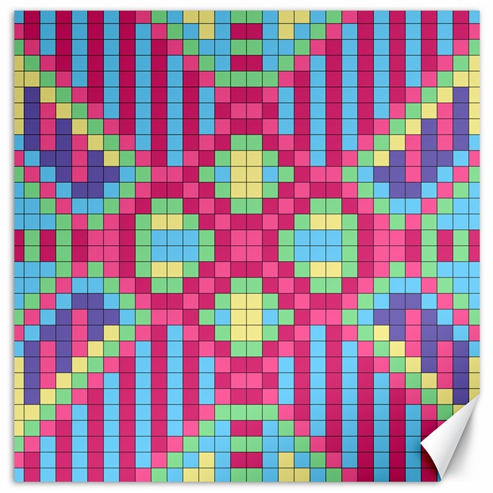 Checkerboard Squares Abstract Texture Pattern Canvas 12  x 12 