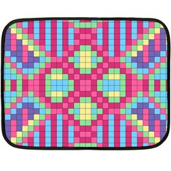 Checkerboard Squares Abstract Texture Pattern Fleece Blanket (mini) by Apen