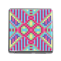 Checkerboard Squares Abstract Texture Pattern Memory Card Reader (square 5 Slot) by Apen