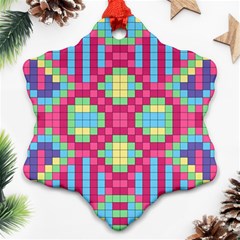 Checkerboard Squares Abstract Texture Pattern Ornament (snowflake) by Apen