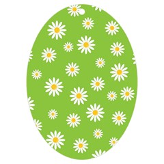 Daisy Flowers Floral Wallpaper Uv Print Acrylic Ornament Oval by Apen