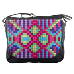 Checkerboard Squares Abstract Texture Pattern Messenger Bag by Apen