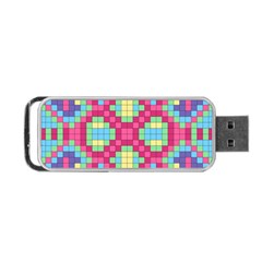 Checkerboard Squares Abstract Texture Pattern Portable Usb Flash (one Side) by Apen