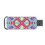 Checkerboard Squares Abstract Texture Pattern Portable USB Flash (One Side) Front