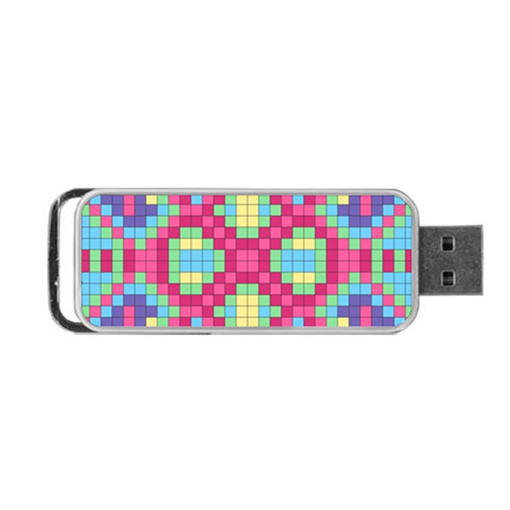 Checkerboard Squares Abstract Texture Pattern Portable USB Flash (One Side)