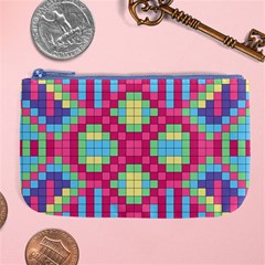 Checkerboard Squares Abstract Texture Pattern Large Coin Purse by Apen