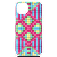 Checkerboard Squares Abstract Texture Pattern Iphone 14 Plus Black Uv Print Case by Apen