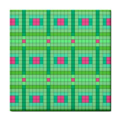 Checkerboard Squares Abstract Tile Coaster