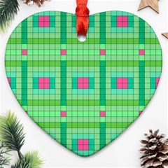 Checkerboard Squares Abstract Ornament (heart) by Apen