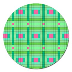 Checkerboard Squares Abstract Magnet 5  (round) by Apen