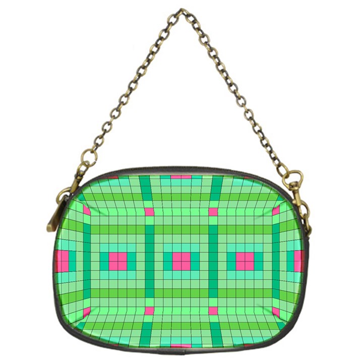 Checkerboard Squares Abstract Chain Purse (One Side)