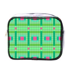 Checkerboard Squares Abstract Mini Toiletries Bag (one Side) by Apen