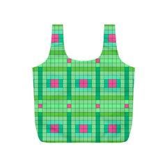 Checkerboard Squares Abstract Full Print Recycle Bag (s) by Apen