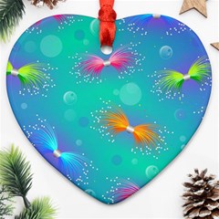 Non Seamless Pattern Blues Bright Ornament (heart)