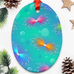 Non Seamless Pattern Blues Bright Oval Ornament (two Sides)