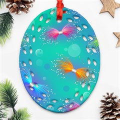 Non Seamless Pattern Blues Bright Ornament (oval Filigree)